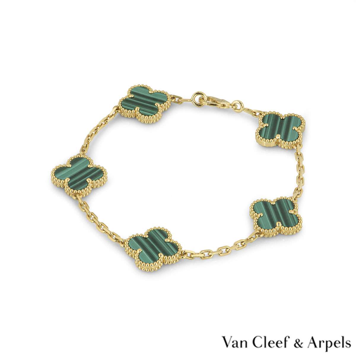 Van Cleef & Arpels Malachite Vintage Alhambra Bracelet VCARL80900